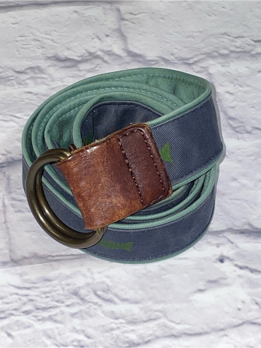 J. Crew Vintage Canvas Leather Trim Belt. Small/Medium